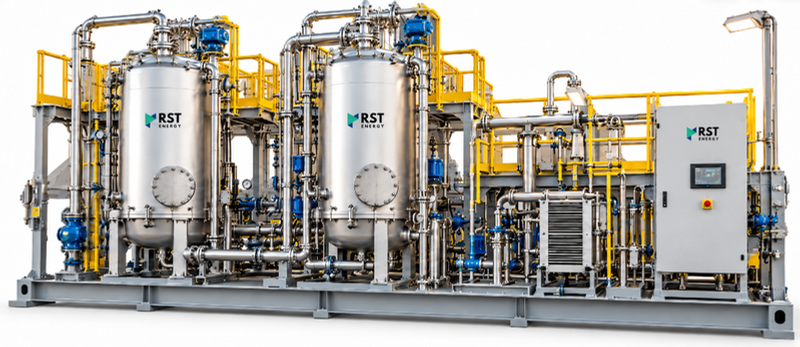 Sour gas / acid gas treatment package illustration from the RST company profile
